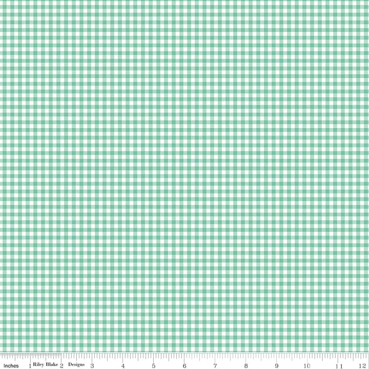 Bee Ginghams Camille Fabric by Riley Blake Designs - C12560 Seaglass - Perfect for Quilting, Apparel, and Home Decor Projects