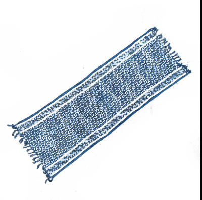 Luxury Indigo Throw Blanket with Floral Tiles Design - Soft & Cozy for Bed, Sofa, and Home Decor