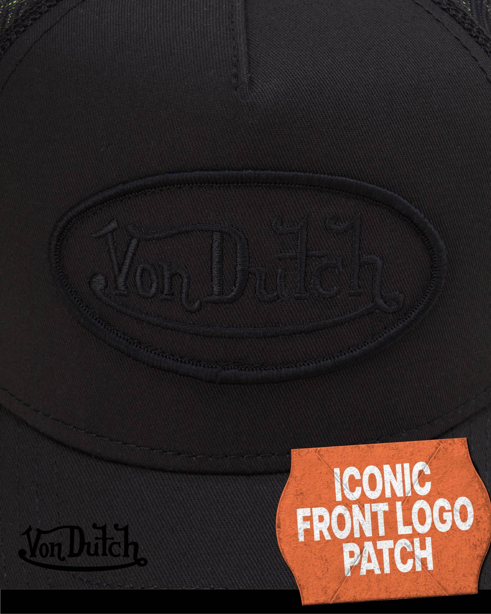 Von Dutch Classic Trucker Hat for Men & Women - Retro Adjustable Snapback Cap with Breathable Mesh Back & Curved Bill - Perfect for Outdoor Activities, Sports, and Casual Wear