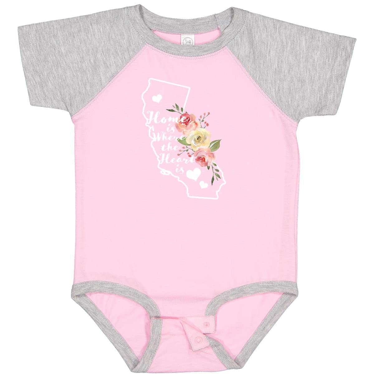 Inktastic California Home is Where The Heart is Watercolor Baby Bodysuit - Soft Cotton Onesie for Newborns & Infants - Perfect for Family Photos, Baby Showers & Everyday Wear