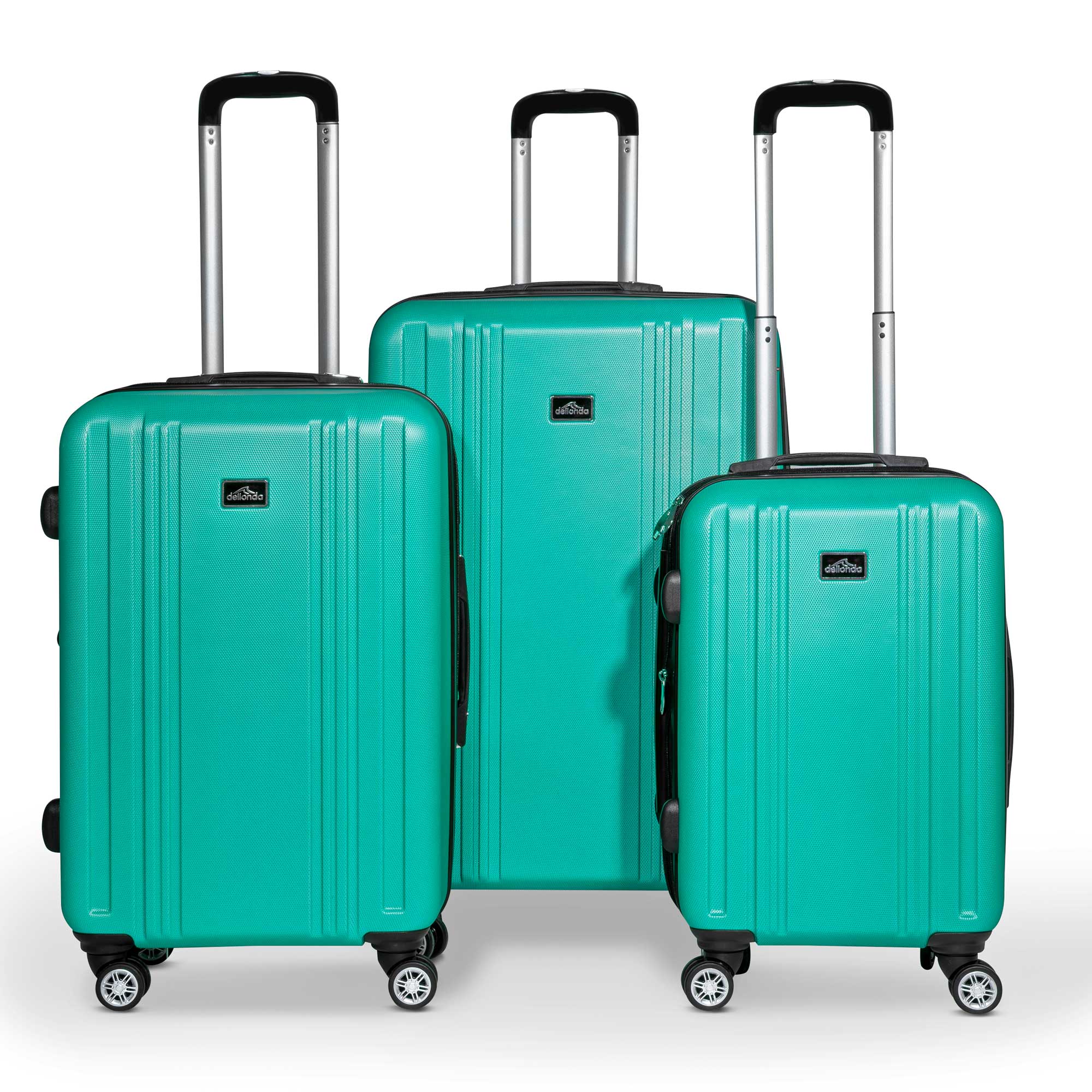 3-Piece Lightweight ABS Luggage Set with TSA Lock - Teal DL126 - Perfect for Travel, Business Trips & Vacations