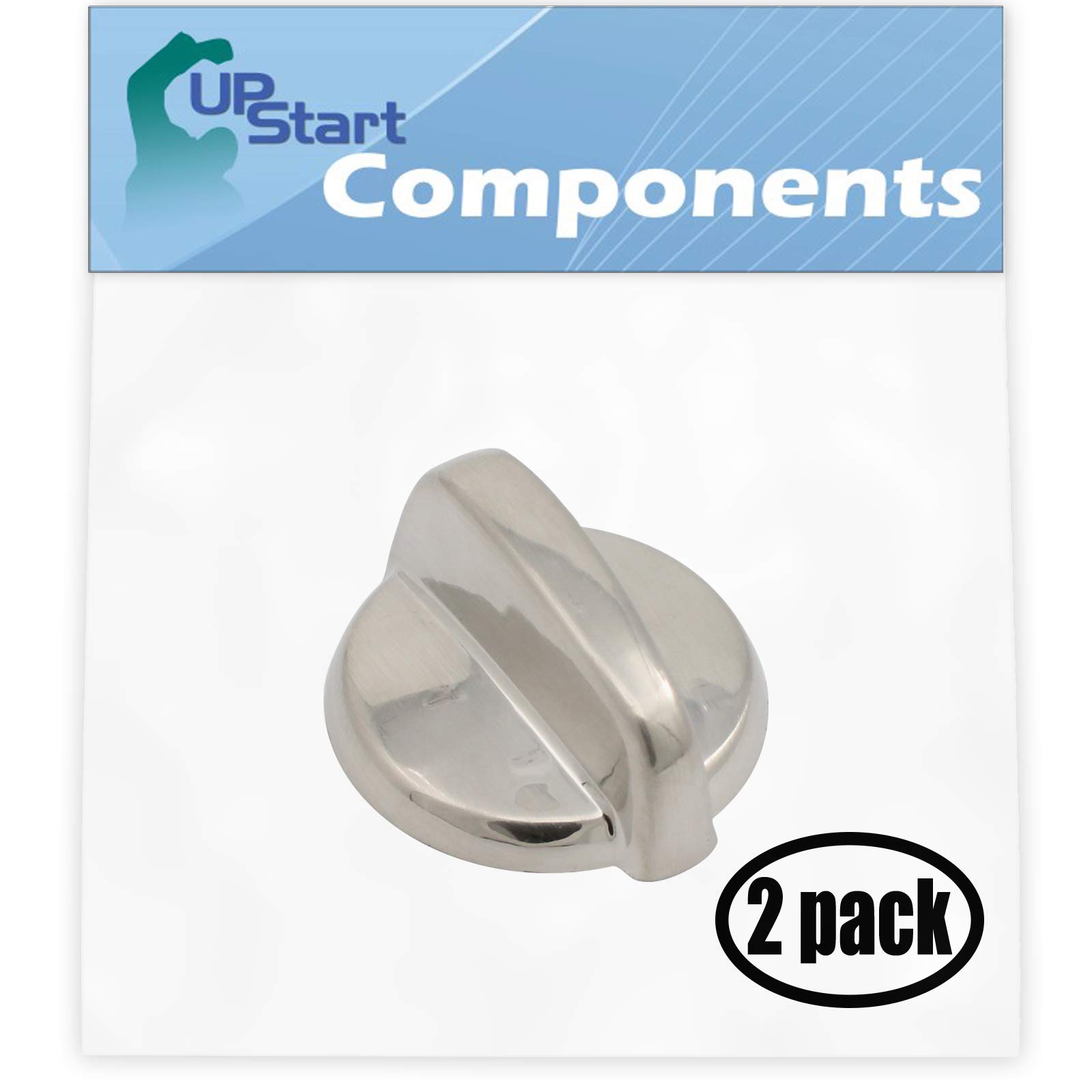 2 Pack WB03T10284 Replacement Control Knobs - Stainless Steel Finish for GE JCBP77SM2SS Electric Range - Perfect for Kitchen Appliance Repair & Stove Upgrade