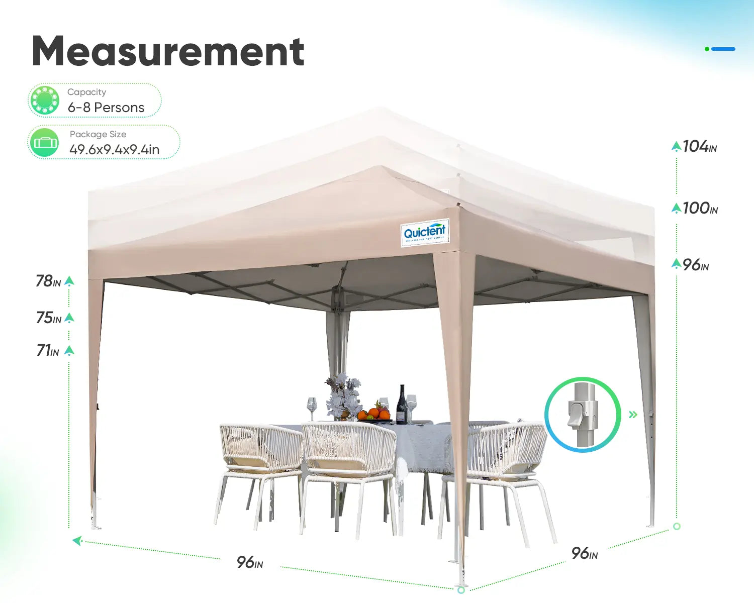 Quictent 10x10 Pop Up Canopy Tent with Sidewalls - Portable Privacy Shelter for Camping, Beach, Picnics & Outdoor Events