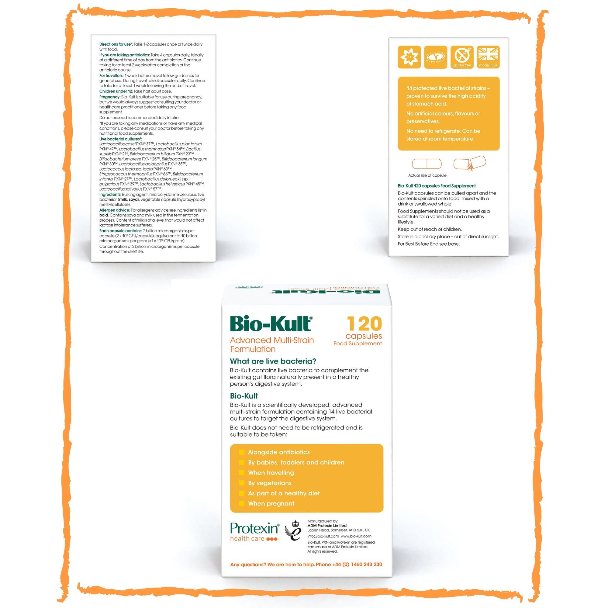 Bio Kult Advanced Multi Strain Probiotic 120 Capsules - Supports Digestive & Immune Health - Daily Gut & Immune Support Supplement for Adults