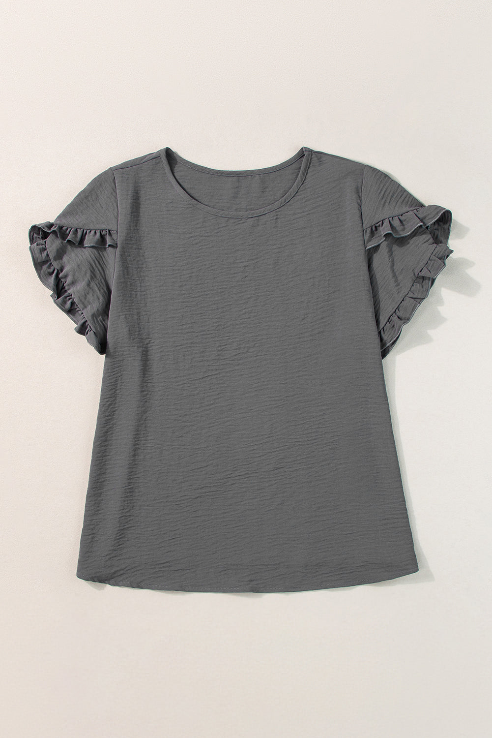 Curvy Fit Ruffled Short Sleeve Blouse for Women | Flattering Plus Size Summer Top | Perfect for Casual Outings & Date Nights
