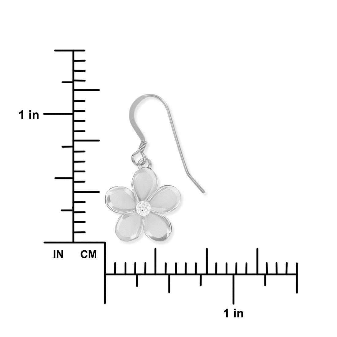 15mm Sterling Silver Plumeria Dangle Earrings for Women - Hawaiian Flower Jewelry for Beach Parties, Weddings & Summer Outfits