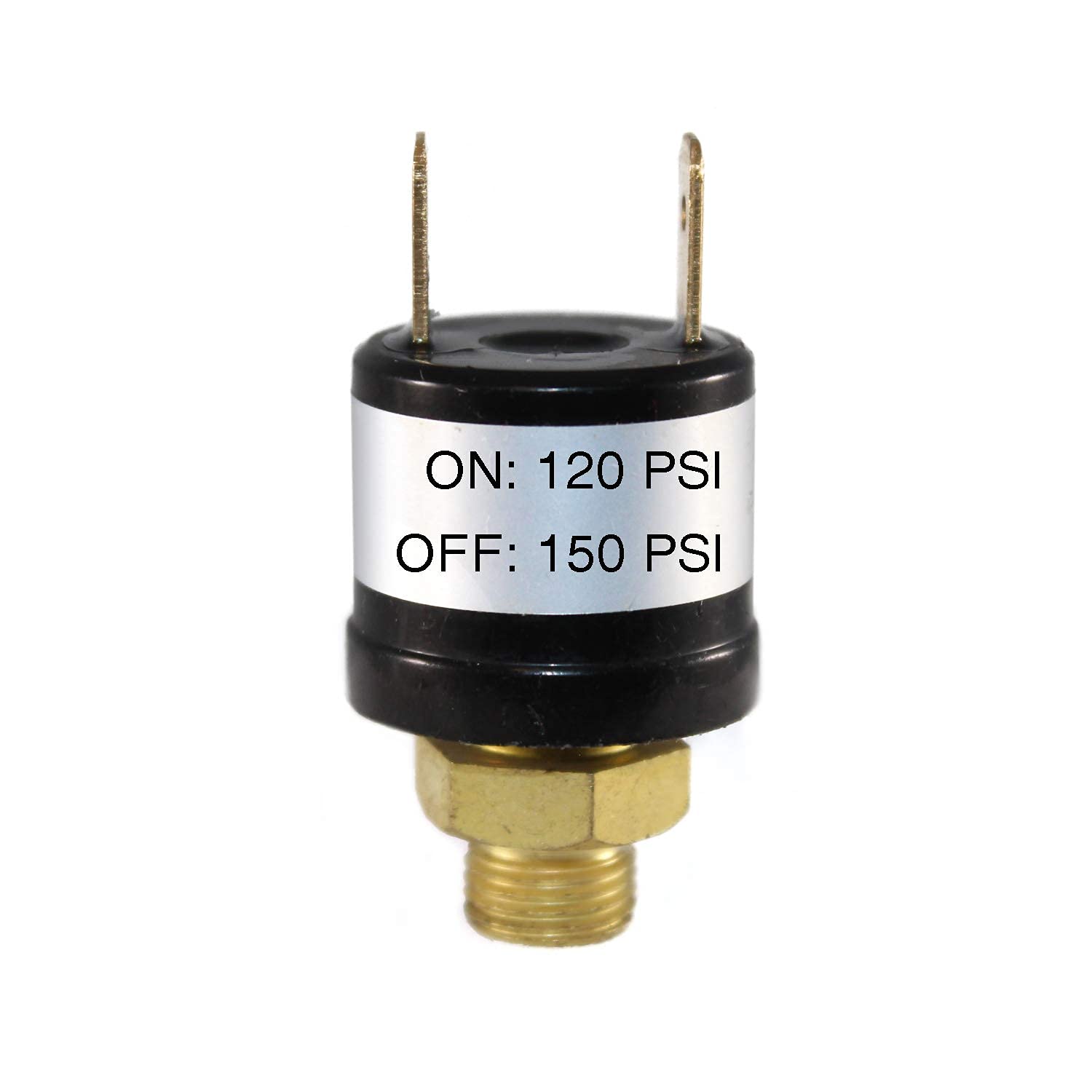 120-150 PSI Air Compressor Pressure Control Switch Valve - Heavy Duty 12V/24V Black Horn - Perfect for Automotive, HVAC & Industrial Applications
