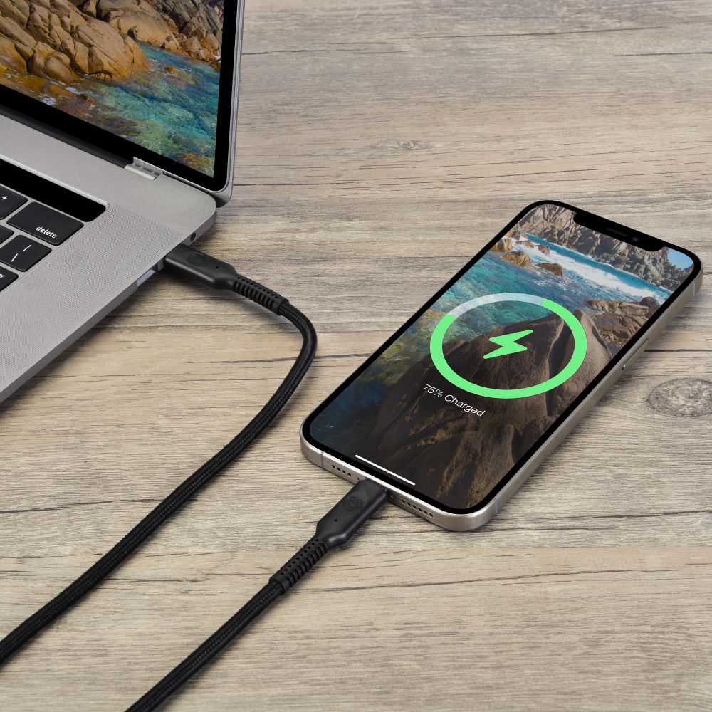Bonelk Durable USB C to USB C Cable 240W 20Gbps Fast Charging & 4K 60Hz Video, 1.5m Braided Nylon Long Life Easy Grip (Black) - Perfect for MacBook Pro, Galaxy S23, iPad Pro & More
