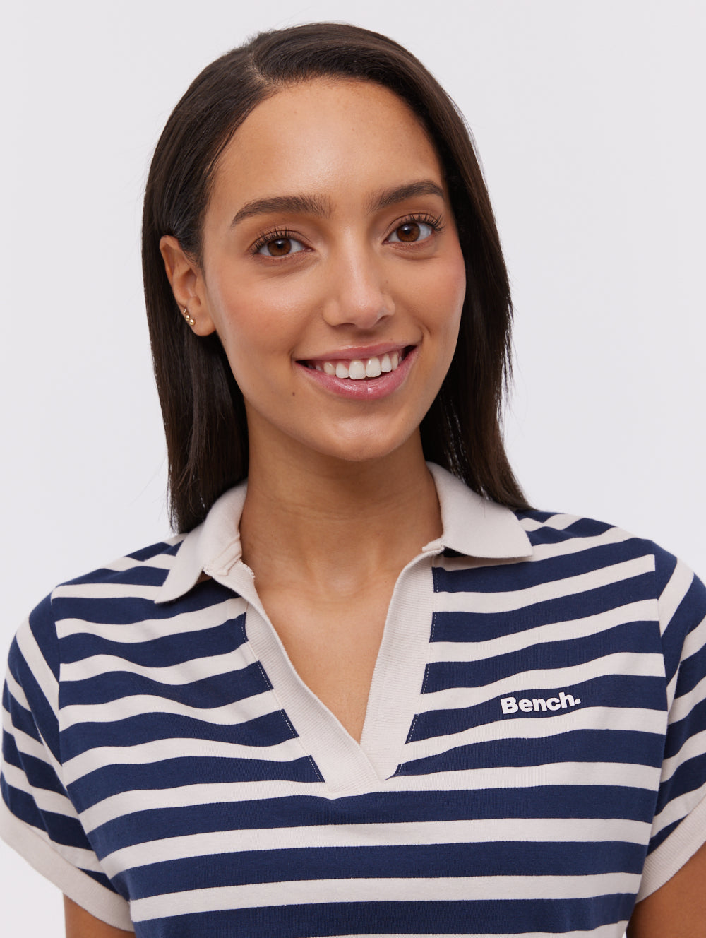 Orenda Women's Stripe Polo Dress - Casual Summer Short Sleeve Cotton Blend Shirt Dress for Golf, Tennis & Outdoor Activities
