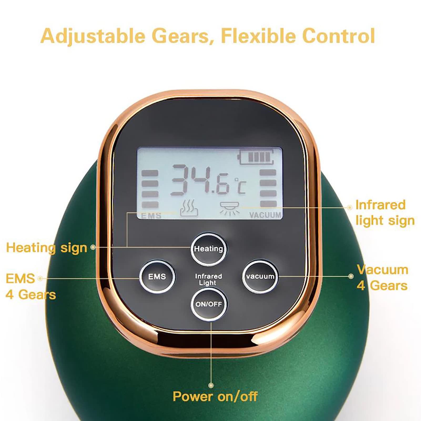 Electric Scraping Massager & Cupping Therapy Machine - Vacuum Suction for Pain Relief, Detox & Blood Circulation - Portable Physiotherapy Device for Home/Office Use - Perfect for Muscle Relaxation, Stress Relief & Meridian Massage