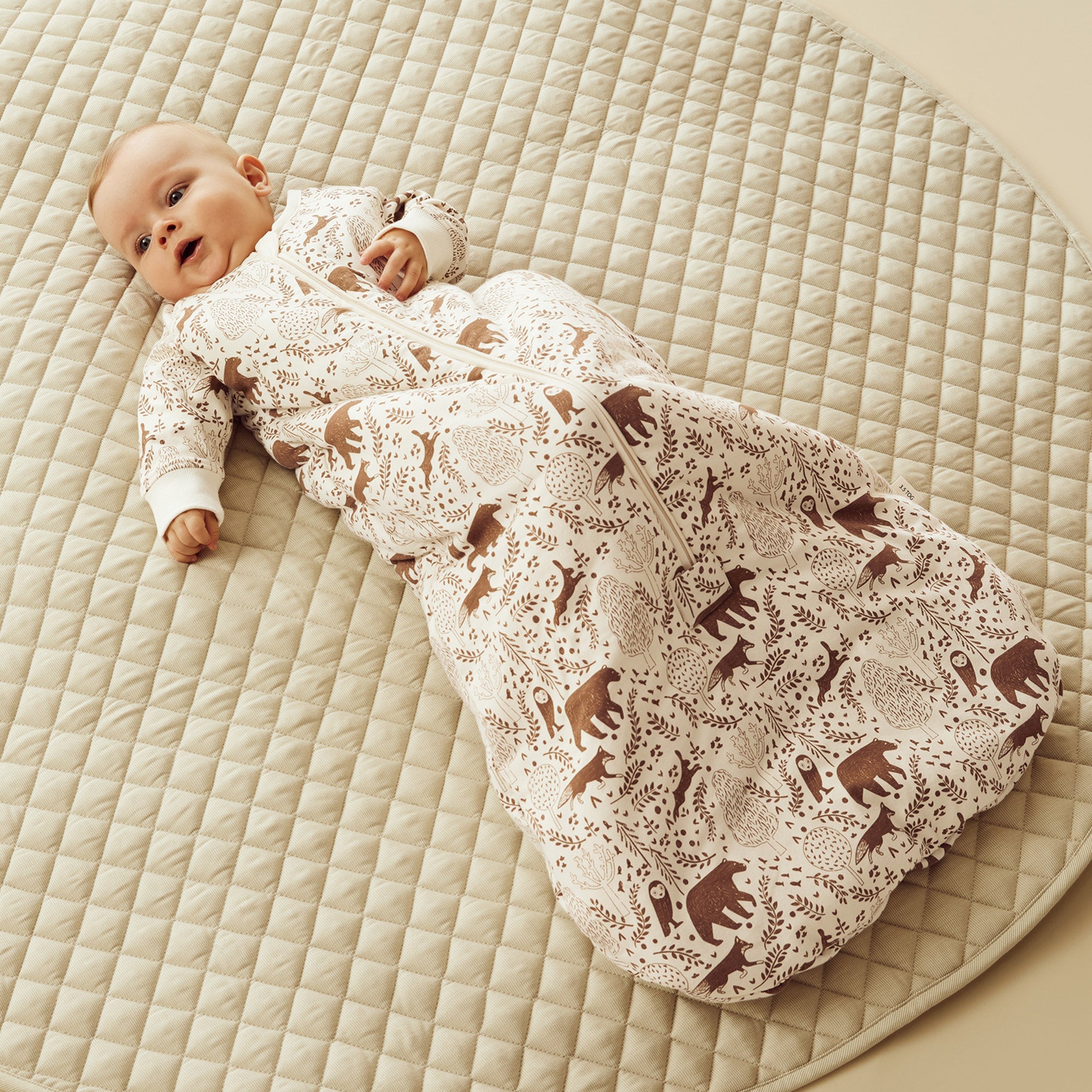 Organic Winter Forest Long Sleeved Sleeping Bag 3.5 TOG - Cozy & Warm Baby Sleepwear for Cold Nights, Nursery, and Outdoor Adventures