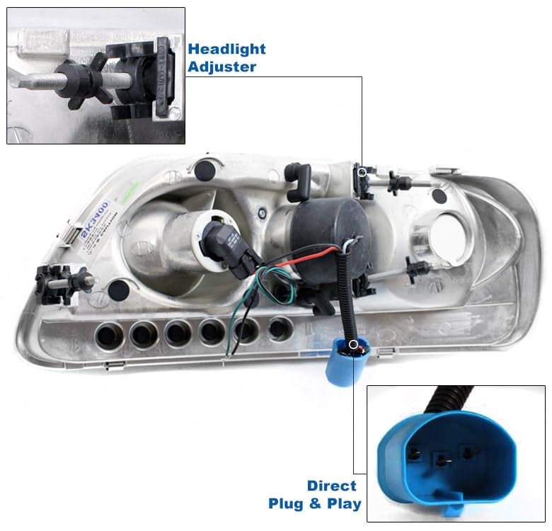1997-2003 Ford F-150 & 1997-2002 Expedition LED Chrome Projector Headlights with 6