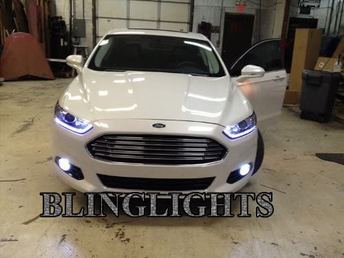 White LED Halo Fog Lights Driving Light Kit with Harness & Switch for 2013-2016 Ford Fusion - Upgrade Car Lighting for Night Driving & Off-Road Adventures