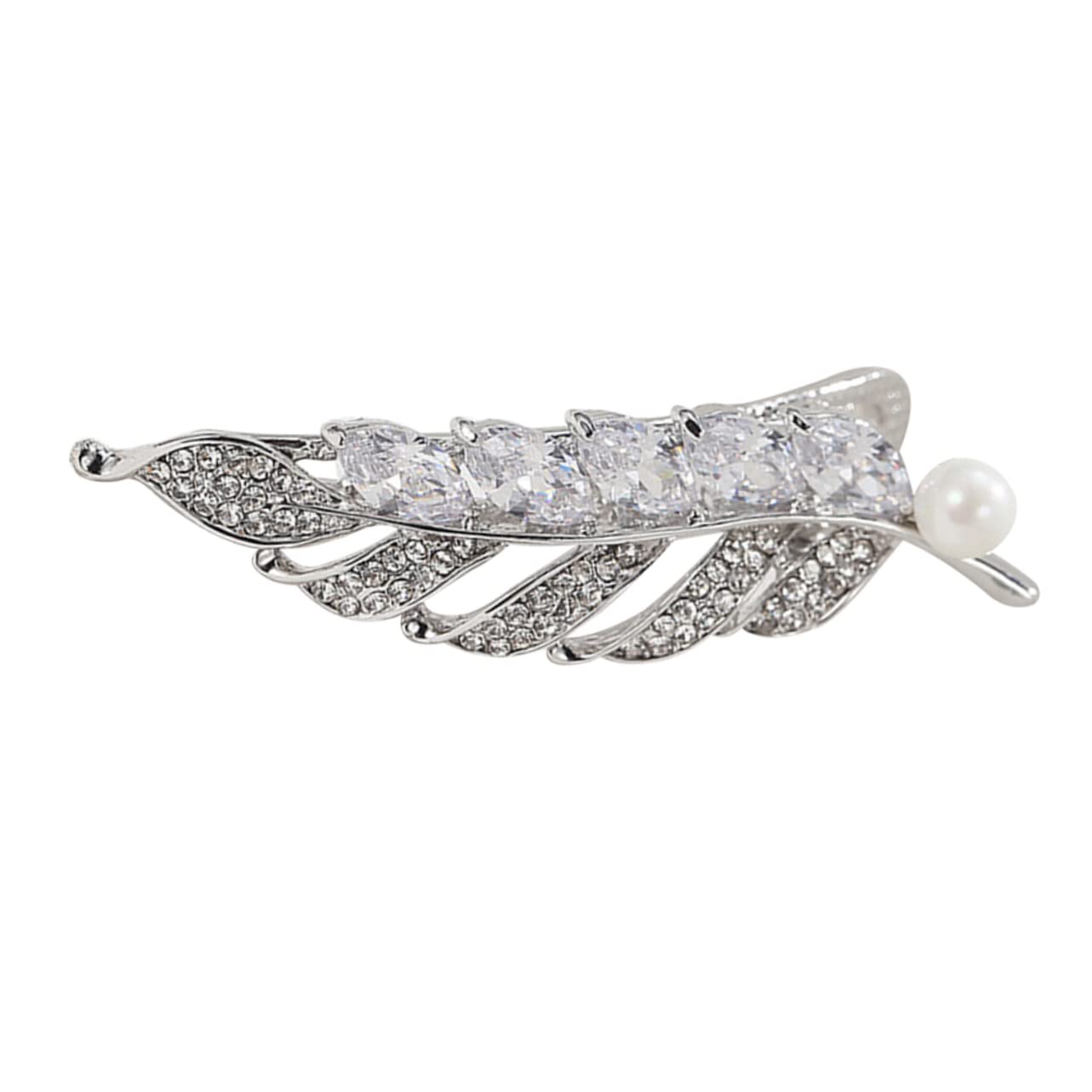 Elegant Zircon Metal Hair Clips for Women - Wedding Hairpins, Snap Barrettes, DIY Crystal Hair Accessories with Unique Leaf Design - Perfect for Bridal, Prom, Party & Formal Occasions