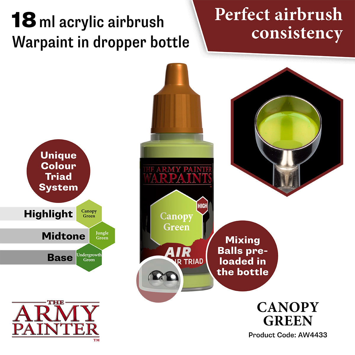 Warpaints Air: Canopy Green - Premium Model Paint for Miniatures & Hobby Projects - Perfect for War Gaming, Dioramas & Scale Modeling
