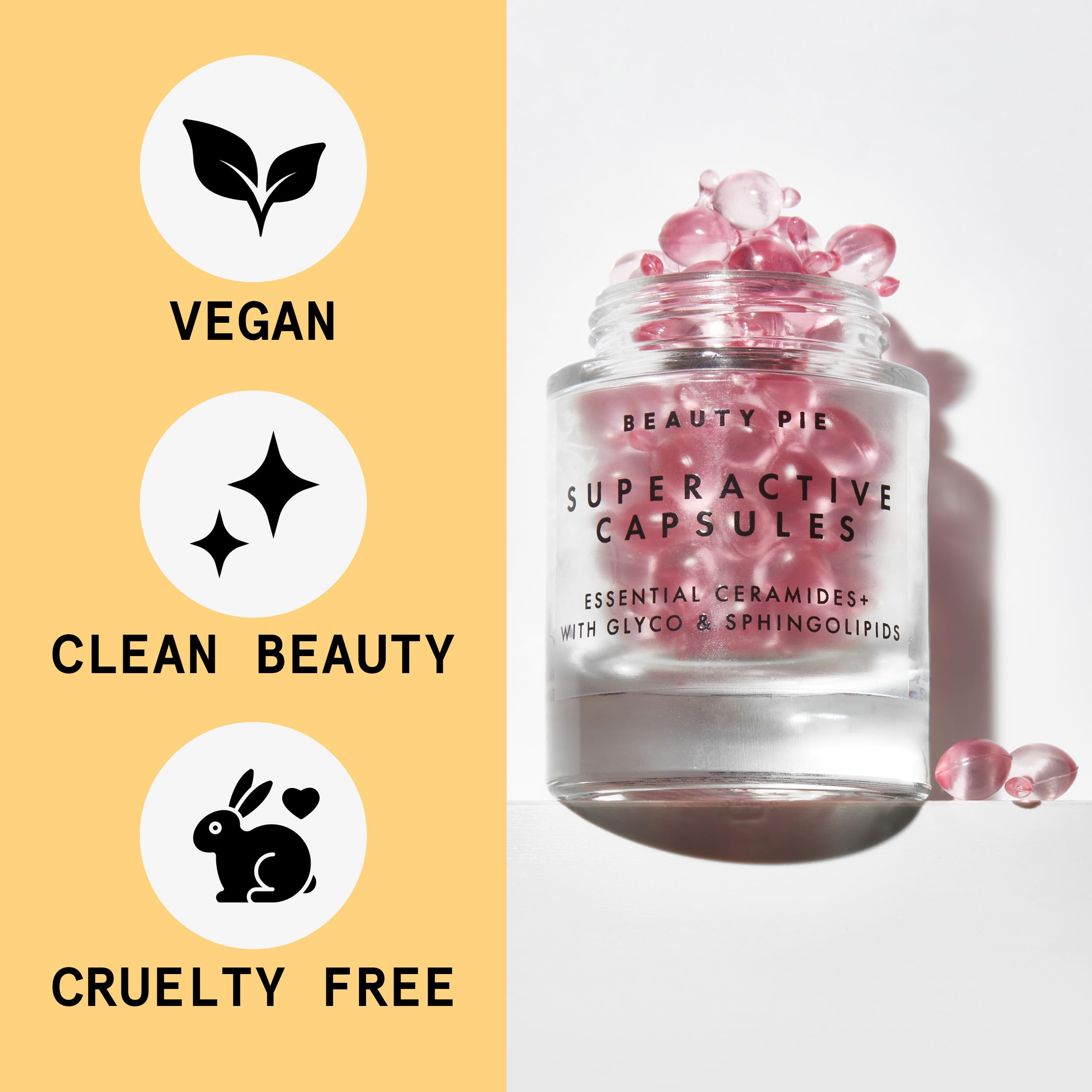 Beauty Pie Superactive Capsules with Essential Ceramides - Hydrating & Anti-Aging Skincare for a Healthy, Dewy Glow | Daily Moisturizing Treatment for Dry & Mature Skin