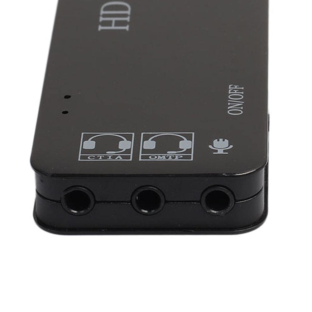 Echwave 3-Port USB 2.0 Hub with 7.1 Channel Sound Card - External USB Audio Adapter for PC, Headset & Microphone - Black | Perfect for Gaming, Streaming & Conference Calls