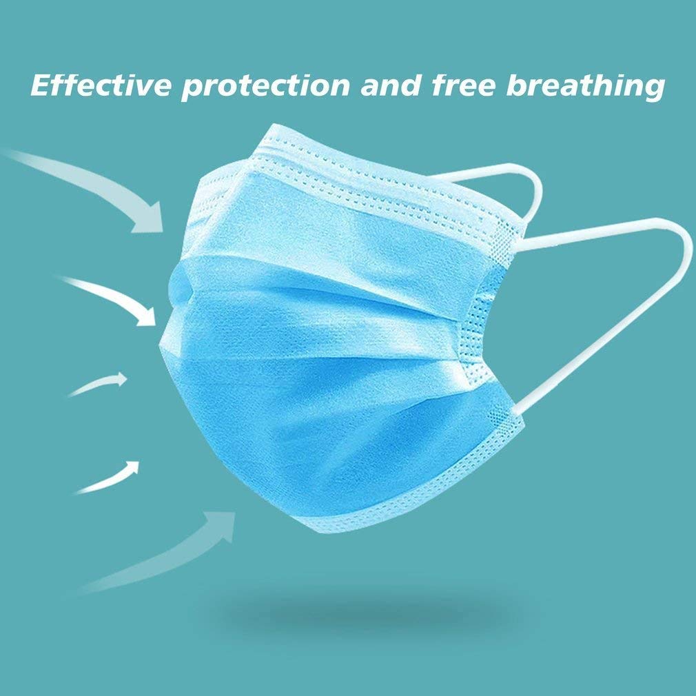 GreatDio® 3-Ply Disposable Face Masks - 25 Pack, Breathable & Comfortable Earloop Safety Masks for Daily Protection, Work, Travel & Public Safety | Non-Surgical, Universal Fit