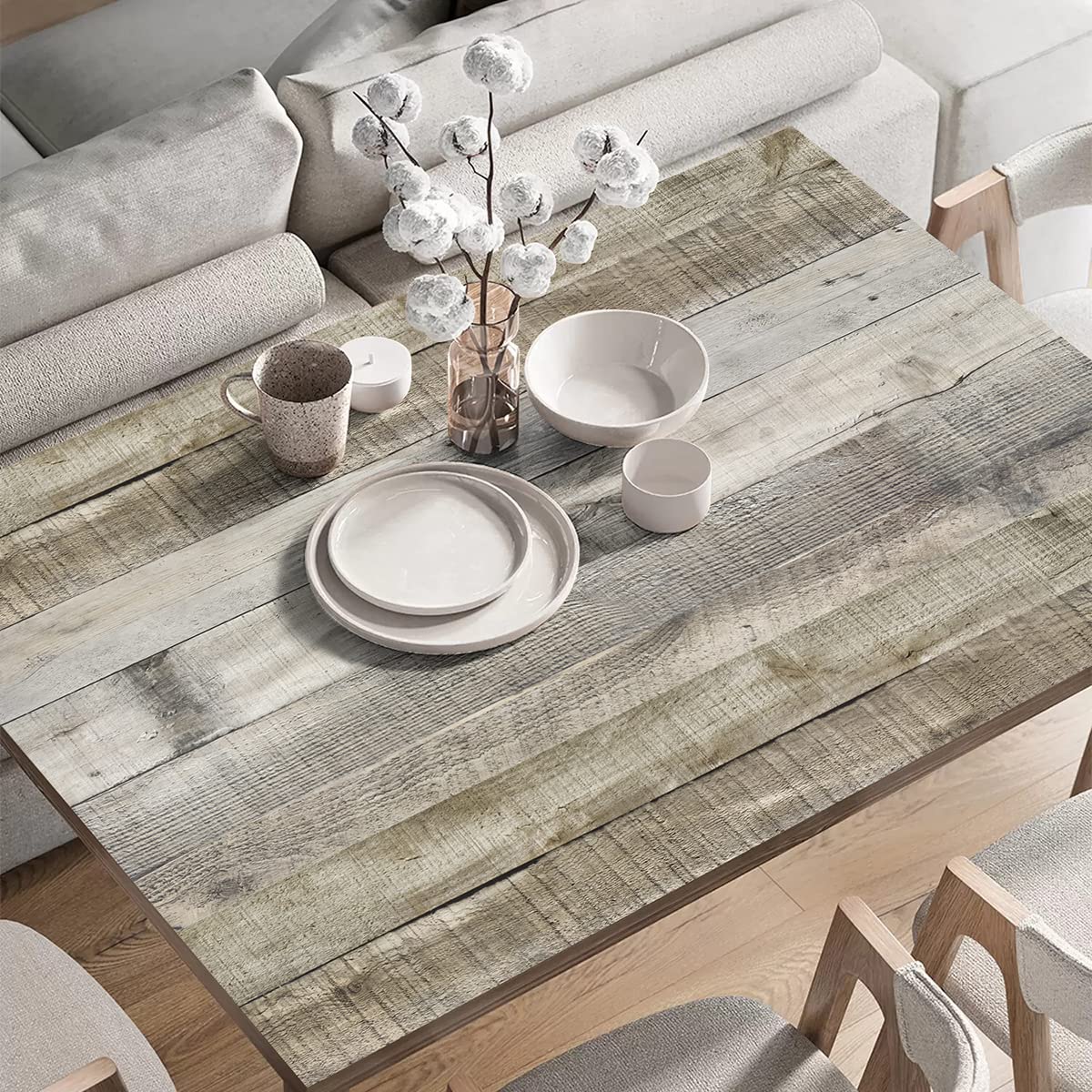 Livebor Light Gray Wood Contact Paper Peel and Stick Wallpaper - 17.7”x 236.2” Self-Adhesive Wood Plank Wallpaper for Kitchen Backsplash, Bathroom, Furniture, Shelves & DIY Home Decor