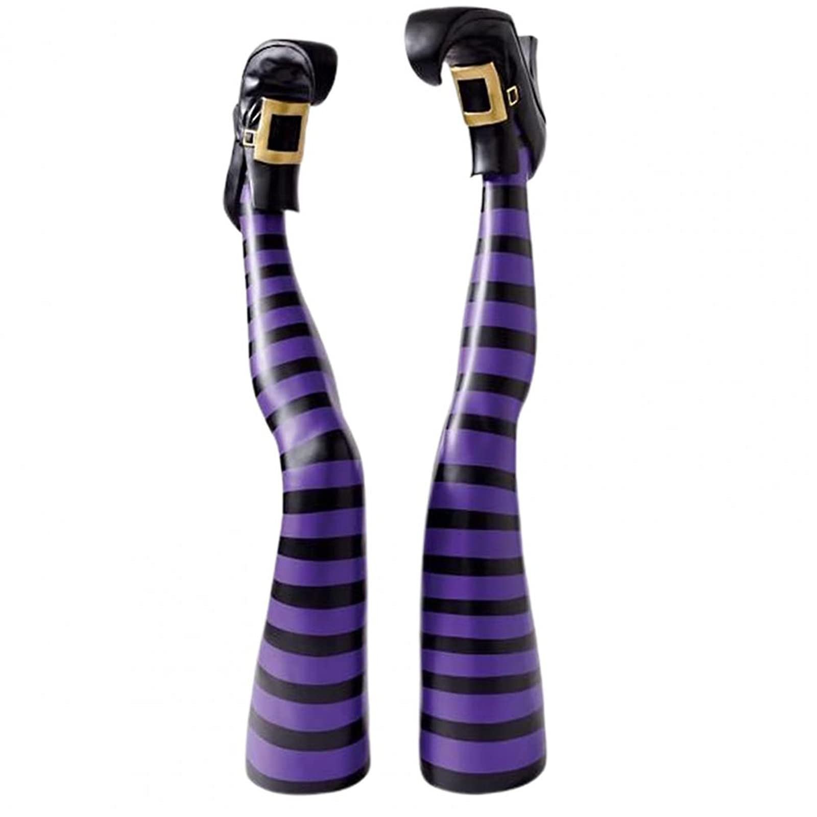 Halloween Wicked Witch Leg Decoration - 40cm Purple Black Prosthetic Leg Props for Witch Costume, Haunted House & Graveyard Decor - Perfect for Yard Stakes, Party Decorations & Spooky Halloween Displays