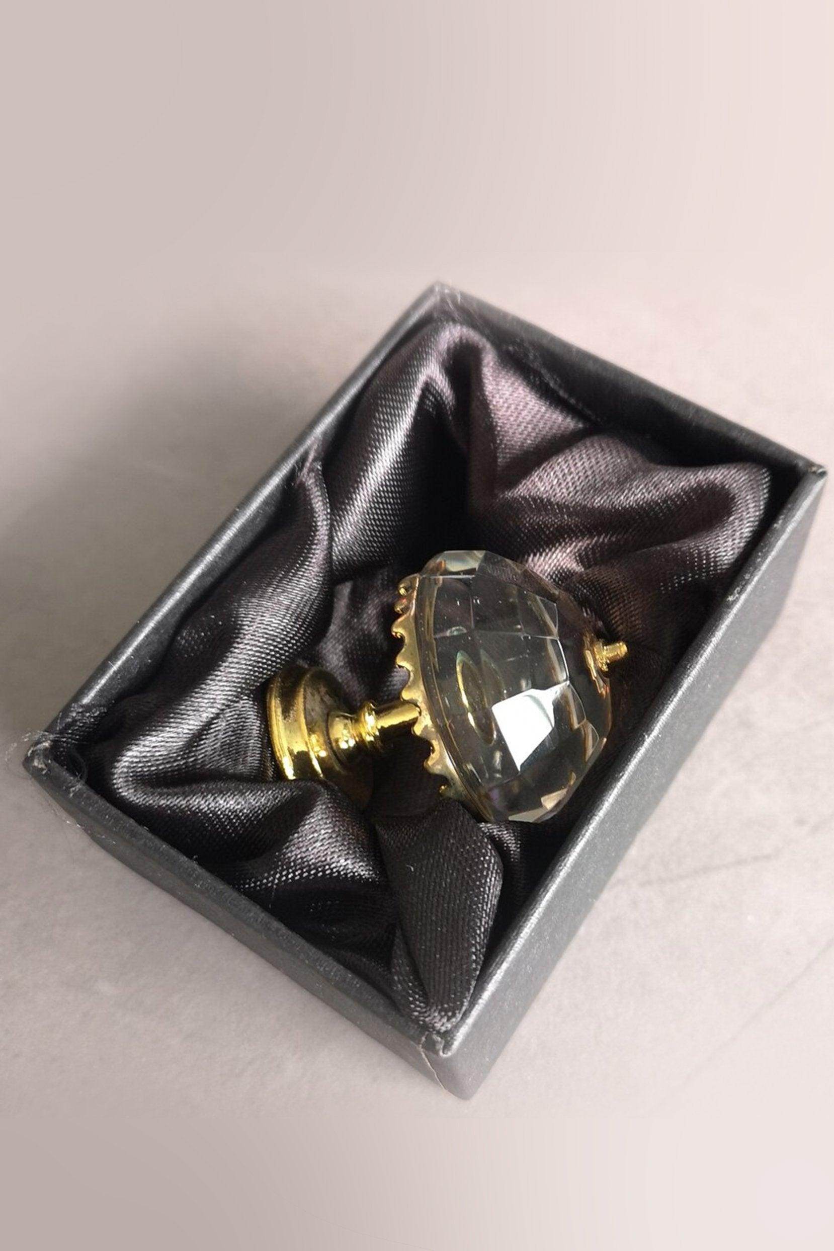 Miniature Crystal Lamp Paperweight Set of 6 - Elegant Glass Decorative Accent for Home Office Desk, Gift Box & Feng Shui Decor | CGF0157