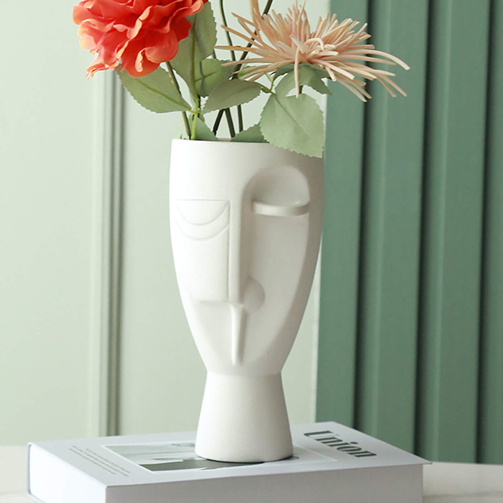 Handcrafted Face Art Vases - Exquisite Carved Ceramic Flower Vases for Home & Office Decor | Unique Face Design Vases for Living Room, Wedding Centerpieces & Gift Ideas
