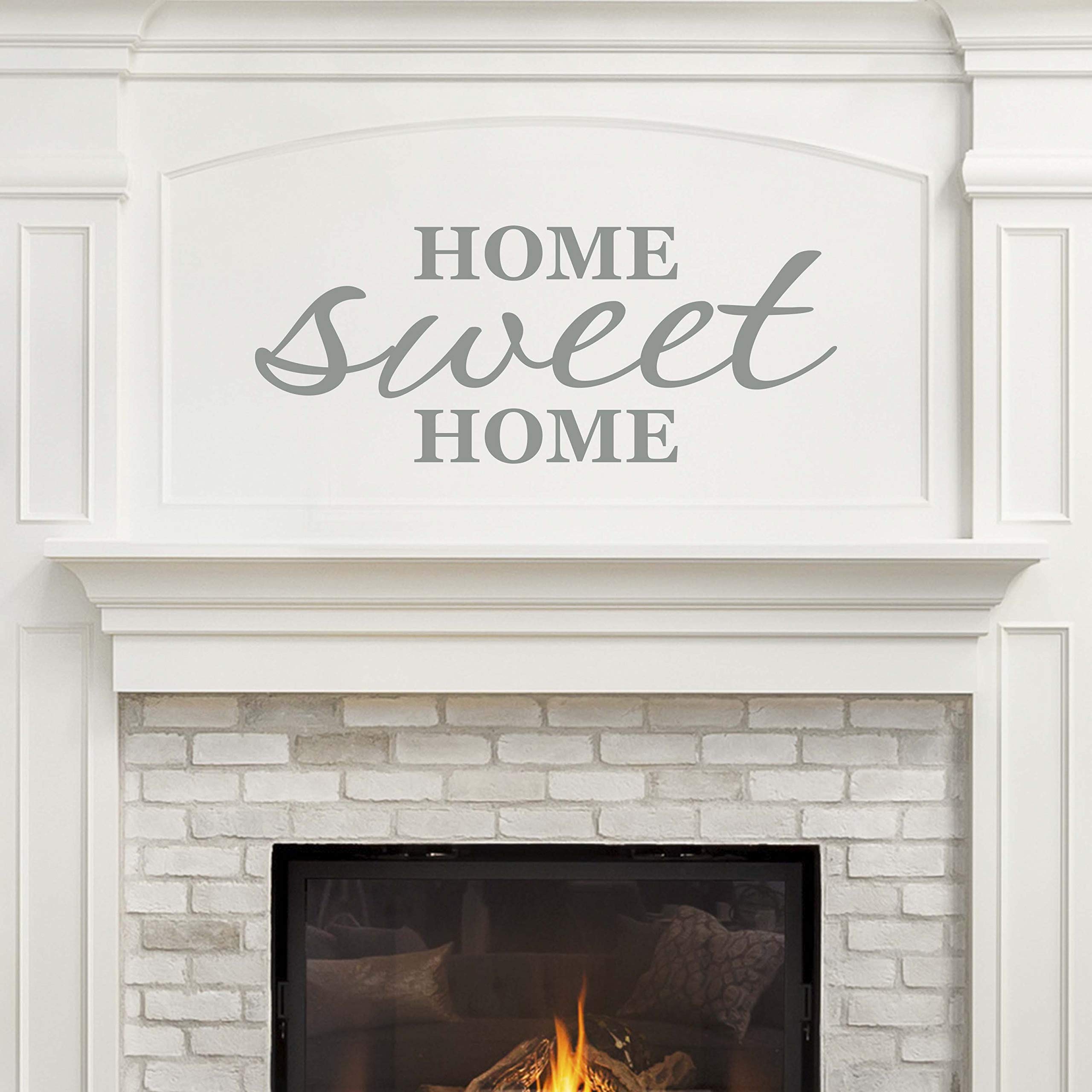 Vinyl Quote 'Me Home Sweet Home' Wall Decal - Farmhouse & Living Room Wall Decor | Welcome Home Sign | Made in USA | 22x9 Inches Light Grey | Perfect for Entryway, Nursery & Bedroom Decor