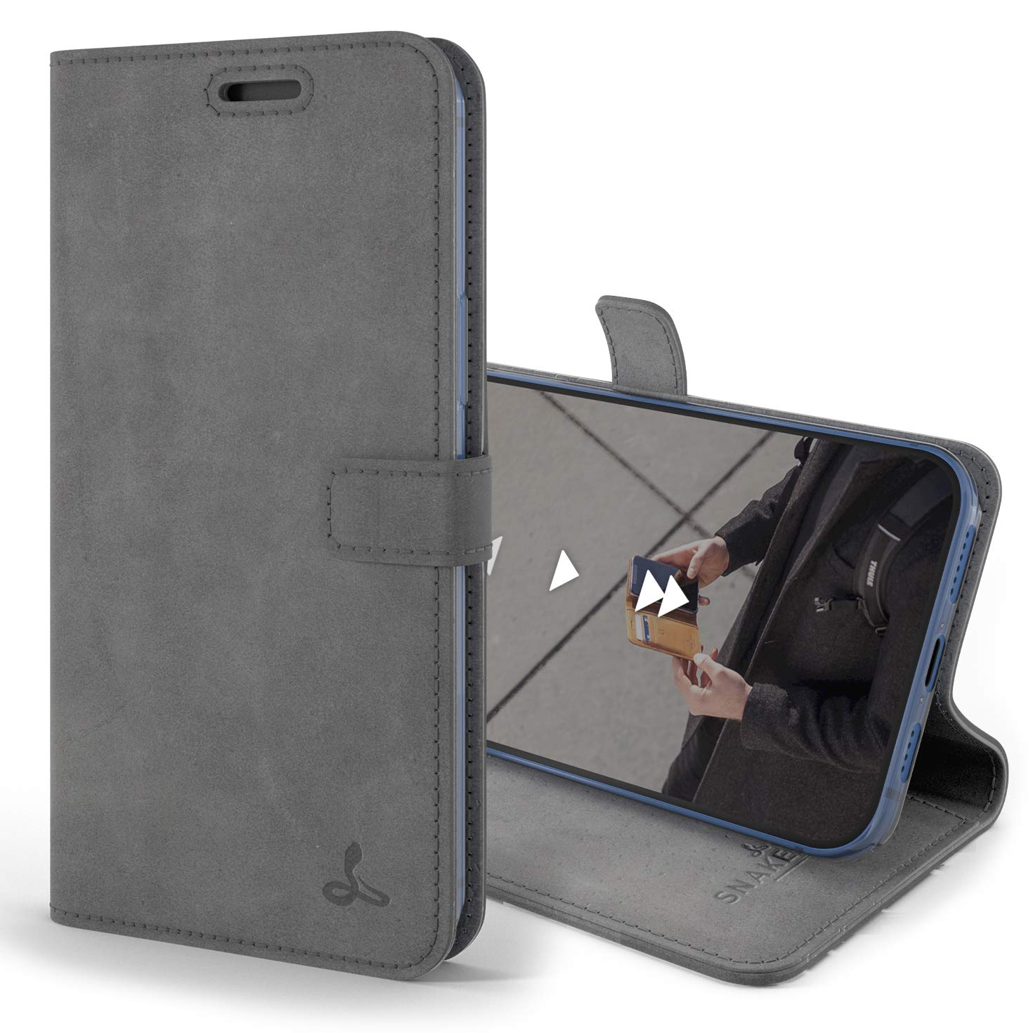 Premium Genuine Leather Wallet Case for iPhone 12 Pro - RFID Blocking Flip Cover with Card Slots & Kickstand - Slim Protective Phone Case for Men & Women - Perfect for Work, Travel & Everyday Use
