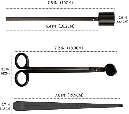Premium 3-in-1 Candle Accessory Set - Wick Trimmer, Dipper & Snuffer - Elegant Black Candle Tools for Wax Lovers - Perfect for Home Spa, Romantic Dinners & Relaxation Gifts