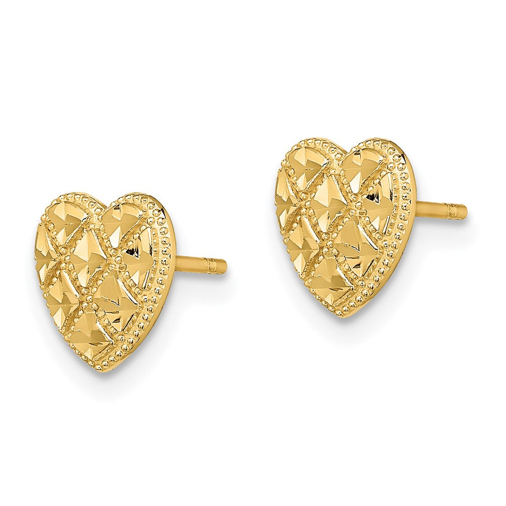 TE709 Gold Criss Cross with Diamond/CZ Heart Post Earrings - Perfect for Valentine's Day Gifts, Anniversary Presents & Everyday Elegance
