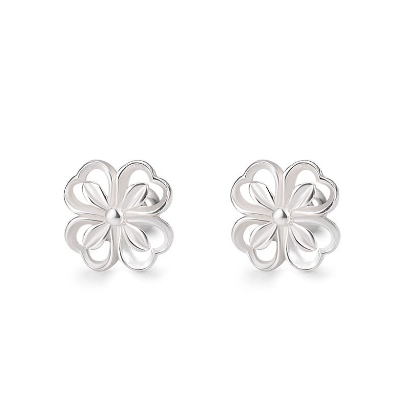 S999 Sterling Silver Floral Bone Stud Earrings for Women - Full Body Silver Earrings for Everyday Wear, Gift Giving & Special Occasions