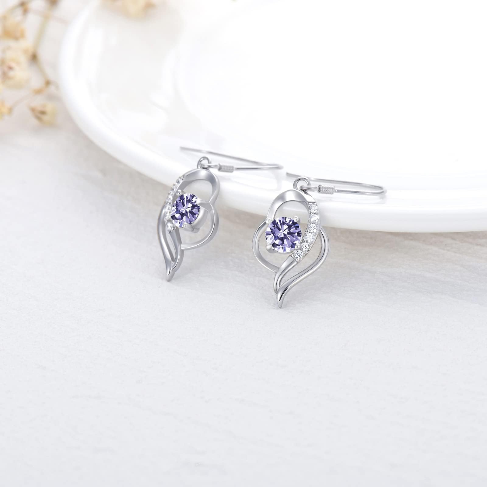 925 Sterling Silver Birthstone Dangle Earrings for Women | Elegant Fine Jewelry for Birthday, Anniversary & Special Occasions | Perfect Gift for Women & Girls | Everyday Wear, Parties & Formal Events