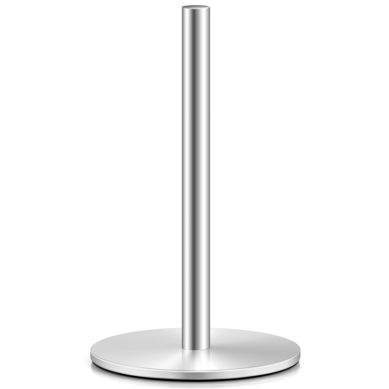 Premium Stainless Steel Paper Towel Holder - Silver Countertop Kitchen Roll Stand with Non-Slip Weighted Base | Durable & Stylish for Kitchen, Bathroom, Office, or Restaurant Use