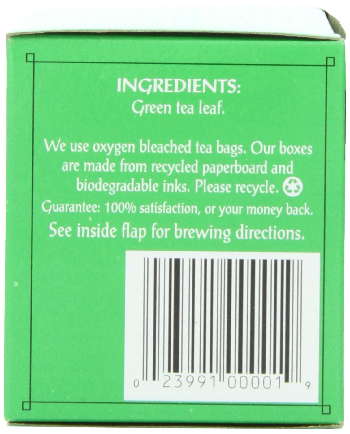 Organic Triple Leaf Green Tea Bags - 20 Count (Pack of 6) | 1.34-Ounce Premium Tea Bags for Detox & Weight Loss | Perfect for Morning Energy & Afternoon Relaxation