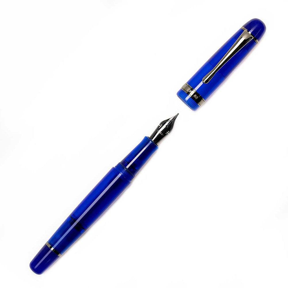 Opus 88 Jazz Blue Transparent Fountain Pen - Premium Japanese Eyedropper Fountain Pen with Smooth Nib for Writing, Journaling & Calligraphy - Perfect Gift for Pen Enthusiasts & Professionals