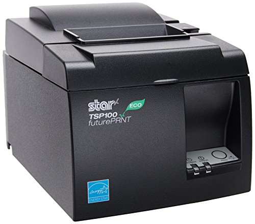Star Micronics TSP143IIU GRY US ECO - High-Speed Monochrome Thermal Receipt Printer with Auto Cutter | USB Connectivity | Gray Design | Built-in Power Supply & Cable | Perfect for Retail Stores, Restaurants & POS Systems