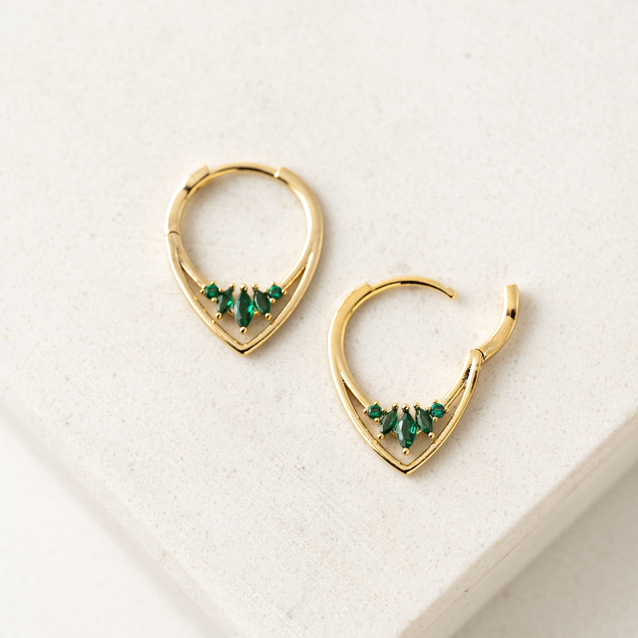 Aria Hoop Earrings for Women - 14K Gold Plated Stainless Steel Dangle Earrings - Lightweight & Hypoallergenic Jewelry for Everyday Wear, Parties & Special Occasions