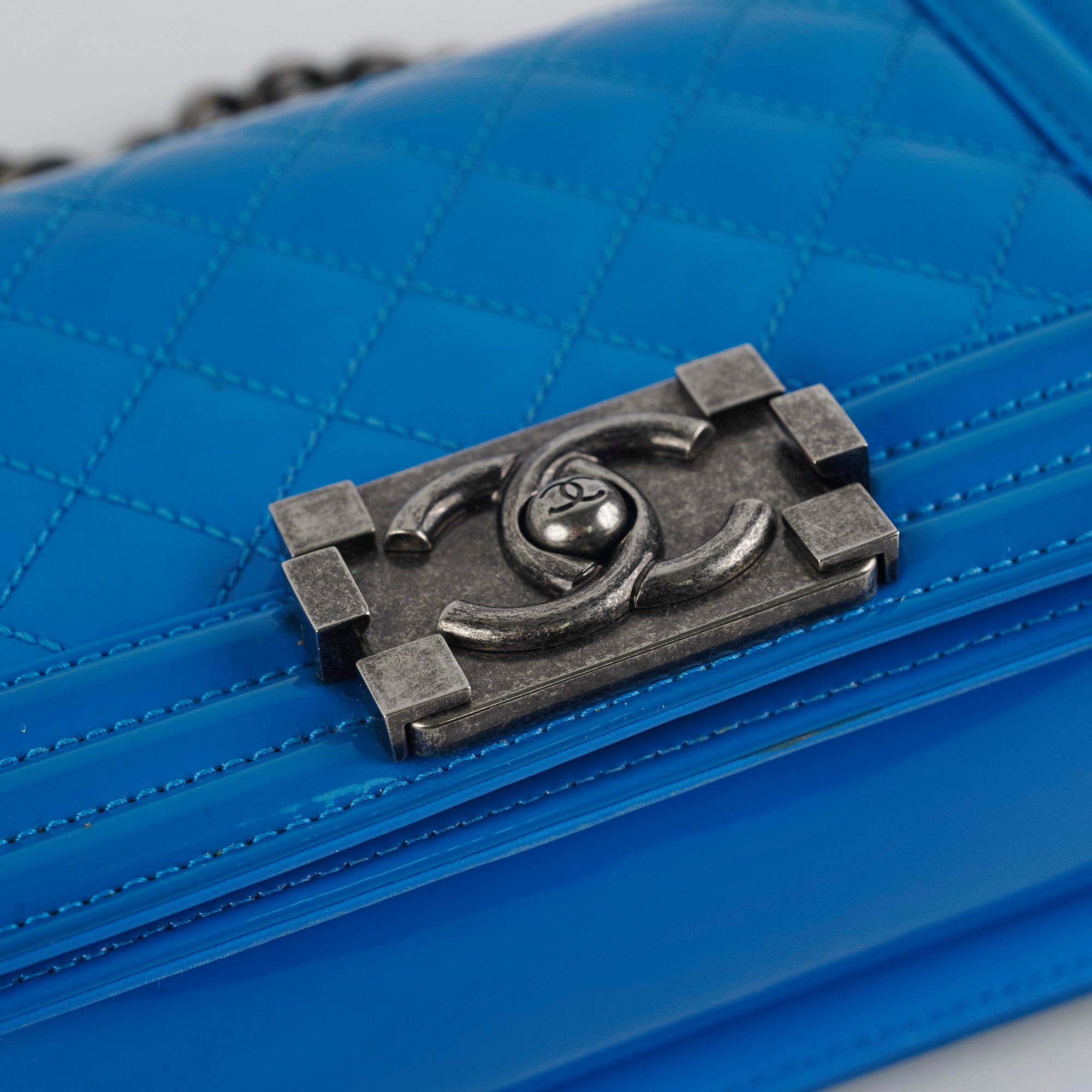 Chanel Small Boy Patent Blue Leather Crossbody Bag - Luxury Handbag for Women, Perfect for Parties, Dating & Everyday Use