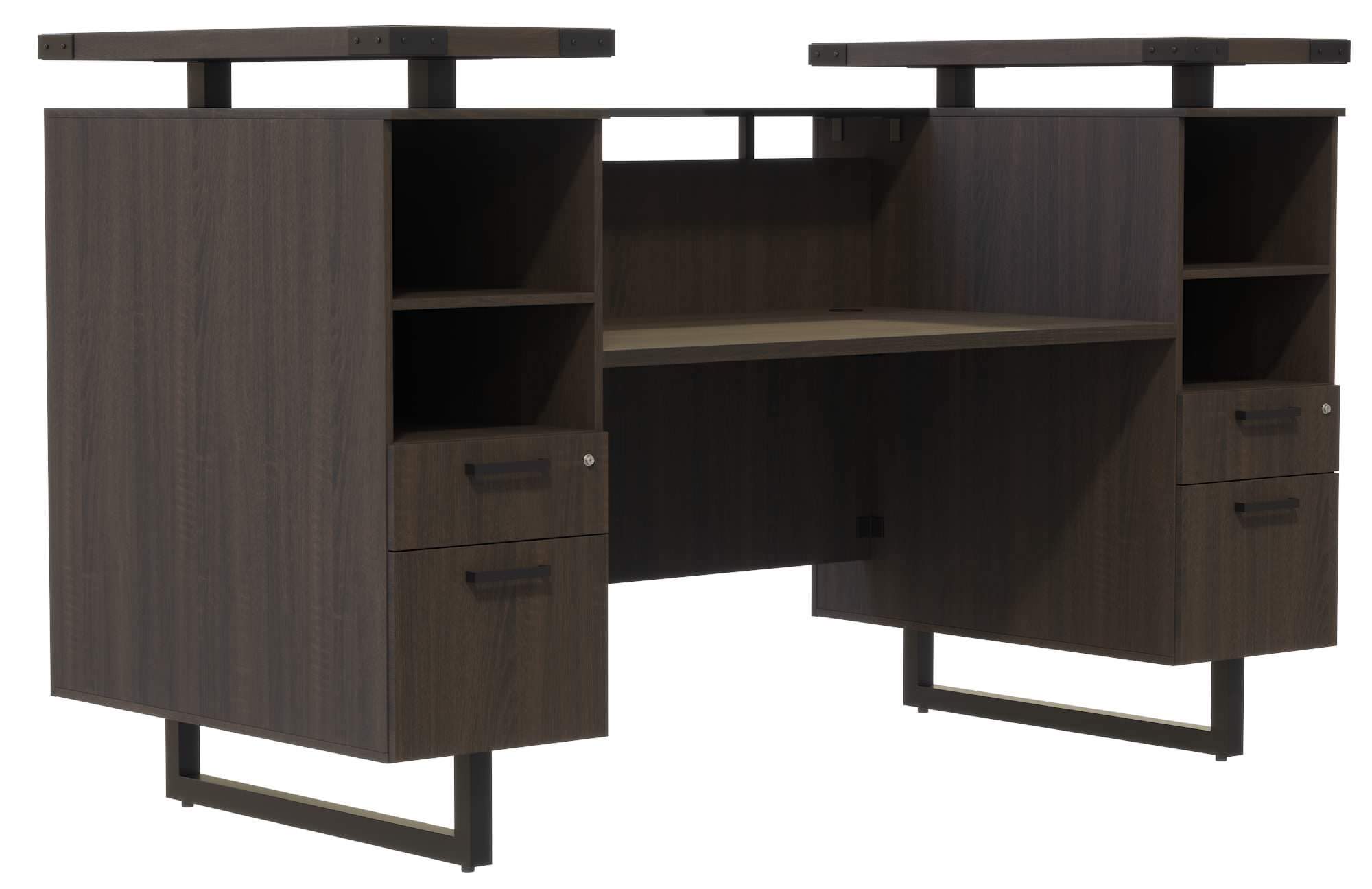 Safco Mirella Modern Reception Desk with Tempered Glass Countertop - 78