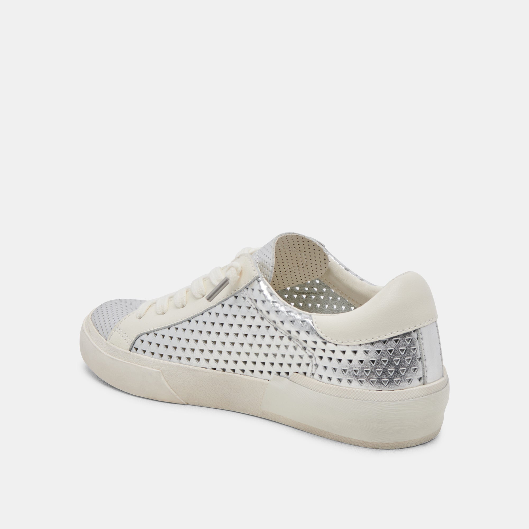 ZINA PERF 360 Sneakers - Silver Leather Women's Fashion Shoes for Running & Walking | Comfortable Lightweight Athletic Shoes for Gym, Workout & Daily Wear
