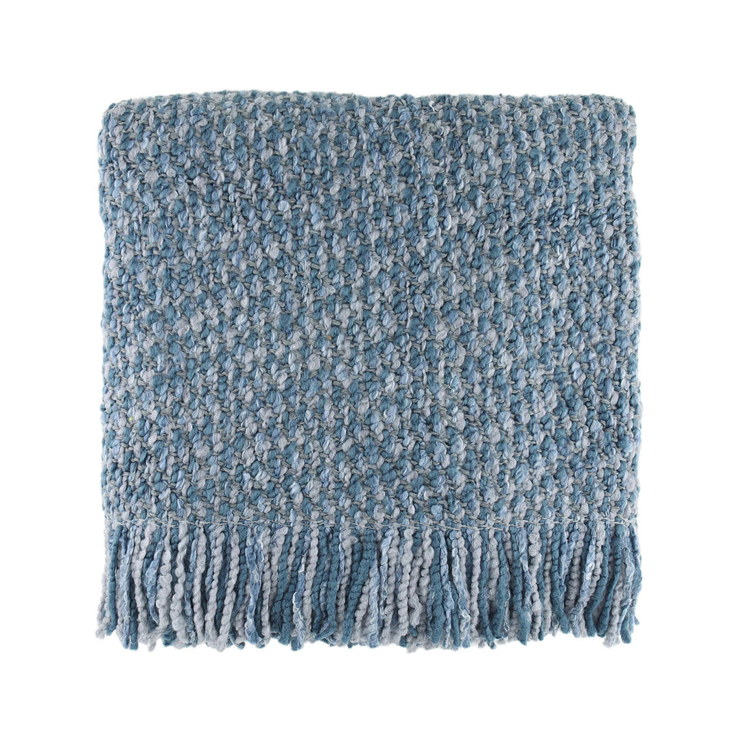 Seacliff Throw Blanket in Mist - Soft & Cozy Knit Throw for Couch, Bed, or Outdoor Use - Perfect for Living Room, Bedroom, or Camping
