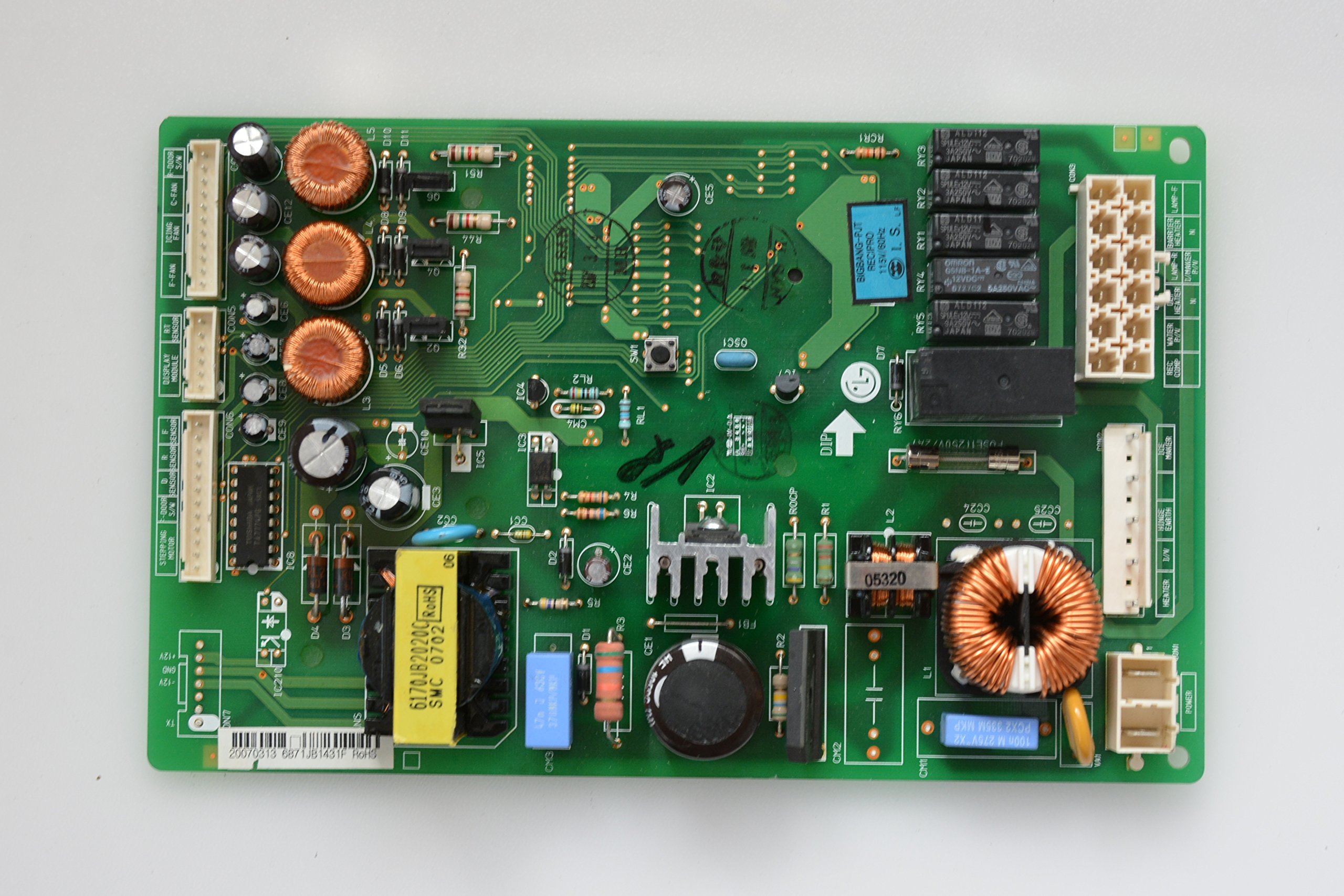 LG Electronics 6871JB1431F Refrigerator Main PCB Assembly Board Replacement Part - Compatible with LG Refrigerator Models - DIY Repair Solution for Home Appliance Maintenance