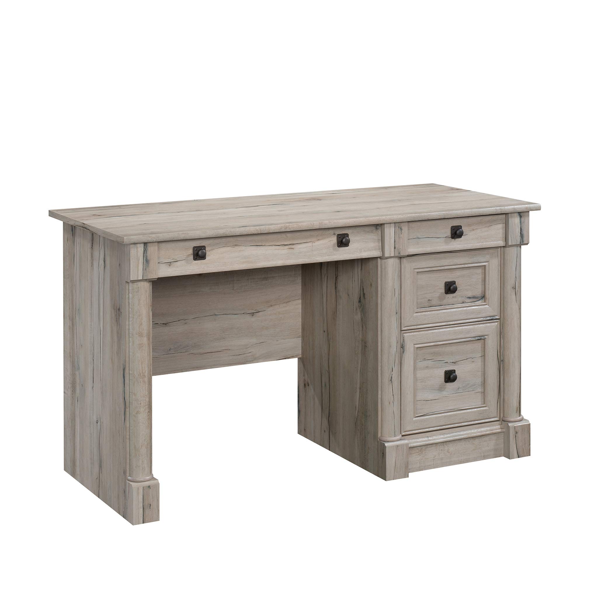 Sauder Palladia Computer Desk with Drawers & File Cabinet - Home Office Desk with Cable Management, Keyboard Tray, Split Oak Finish - Perfect for Small Spaces & Remote Work