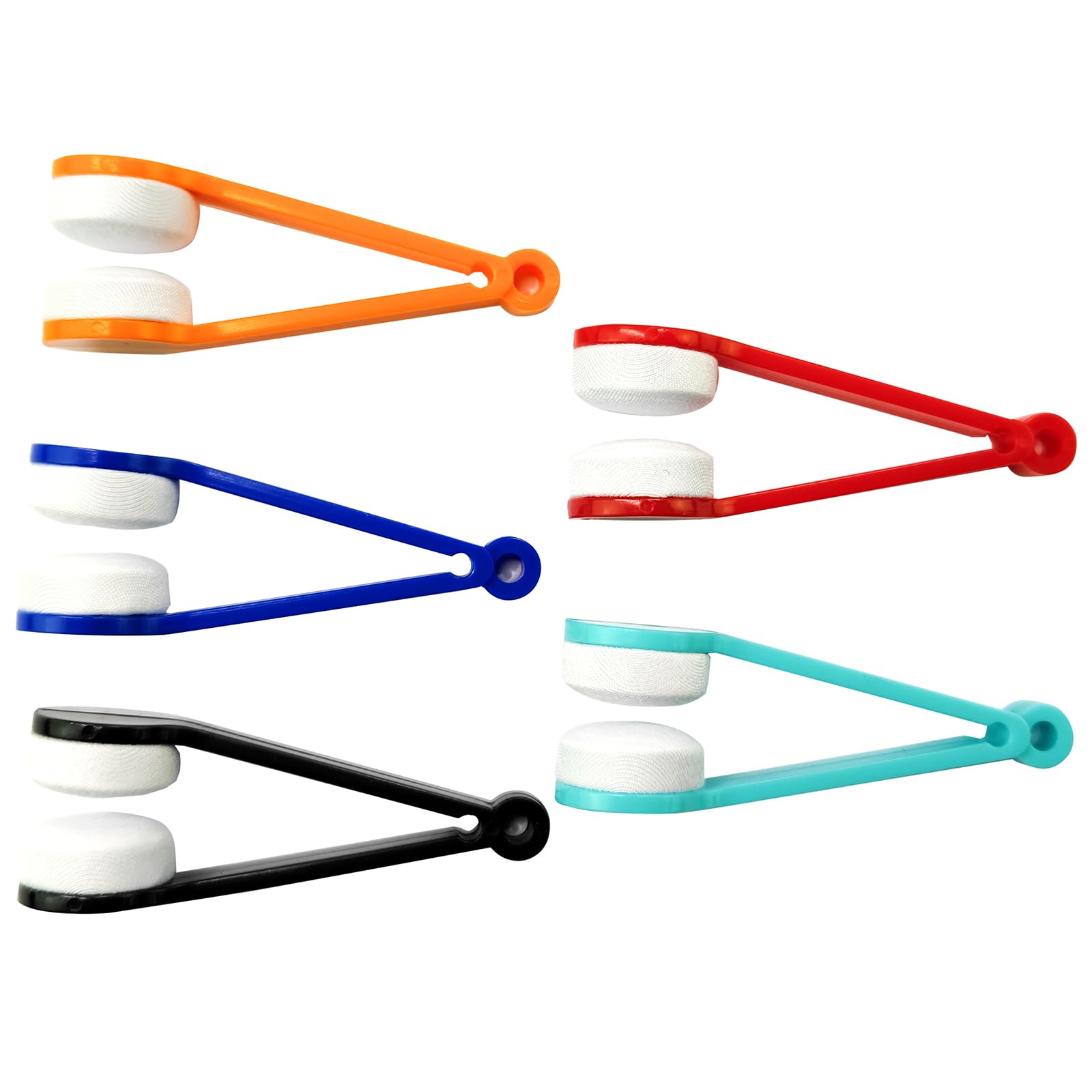 Premium Microfiber Lens Cleaner Brush for Glasses & Sunglasses - Soft Cleaning Tool with Clip (5-Pack, 5 Colors) - Perfect for Travel, Office, and Everyday Eyewear Care
