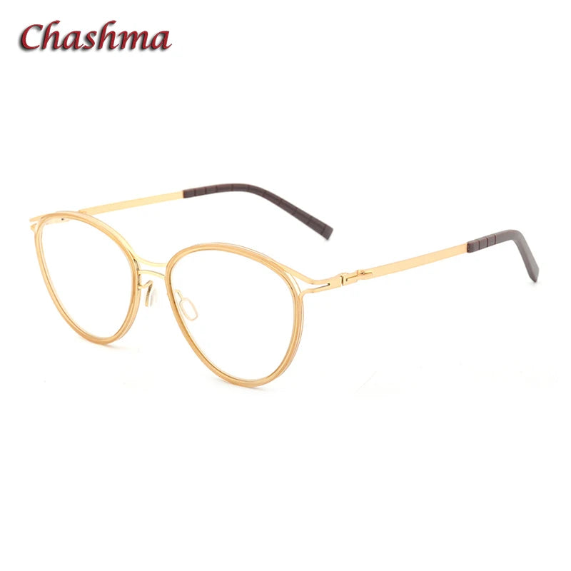 Stylish Men's Full Rim Round Acetate Titanium Eyeglasses Frame 89032 - Lightweight & Durable for Work, Reading & Daily Wear