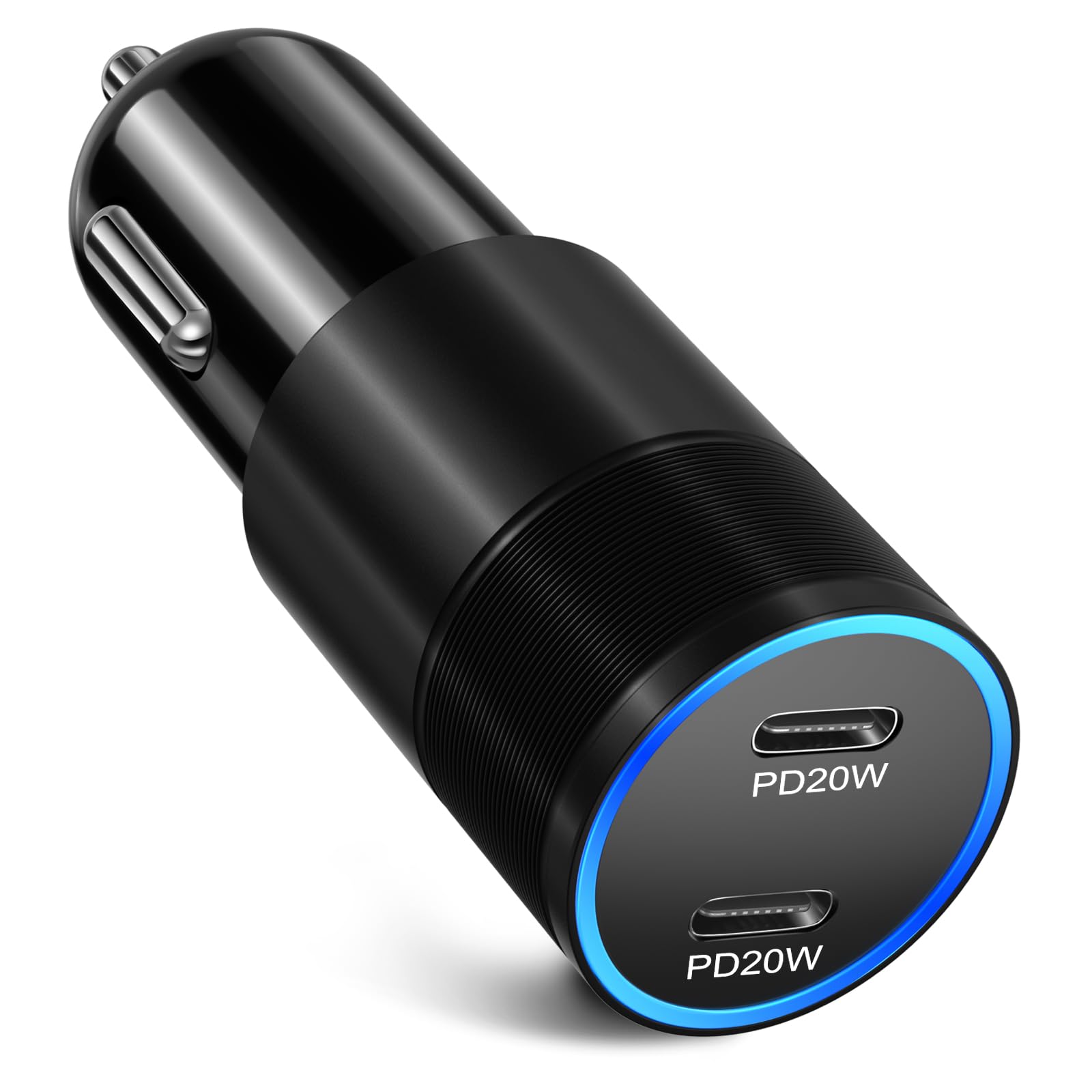 40W USB C Car Charger with PD 3.0 Fast Charging - Dual Port 12V Cigarette Lighter Adapter for iPhone 16/15/14/13/12/11 Pro Max, Samsung Galaxy S24/S23, Google Pixel - Perfect for Road Trips & Daily Commute (Black)