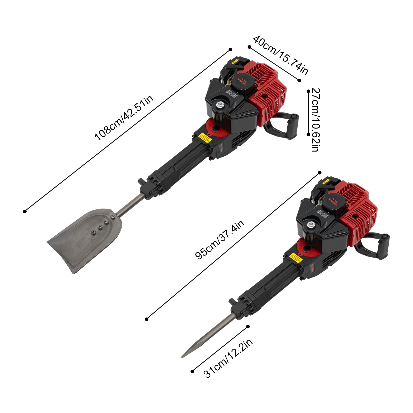 52CC 2-Stroke Gas Powered Trench Digger - Portable Handheld Trencher for Gardening, Lawn Planting & Tree Root Digging | Ideal for Landscaping, Irrigation Systems & Fence Post Installation