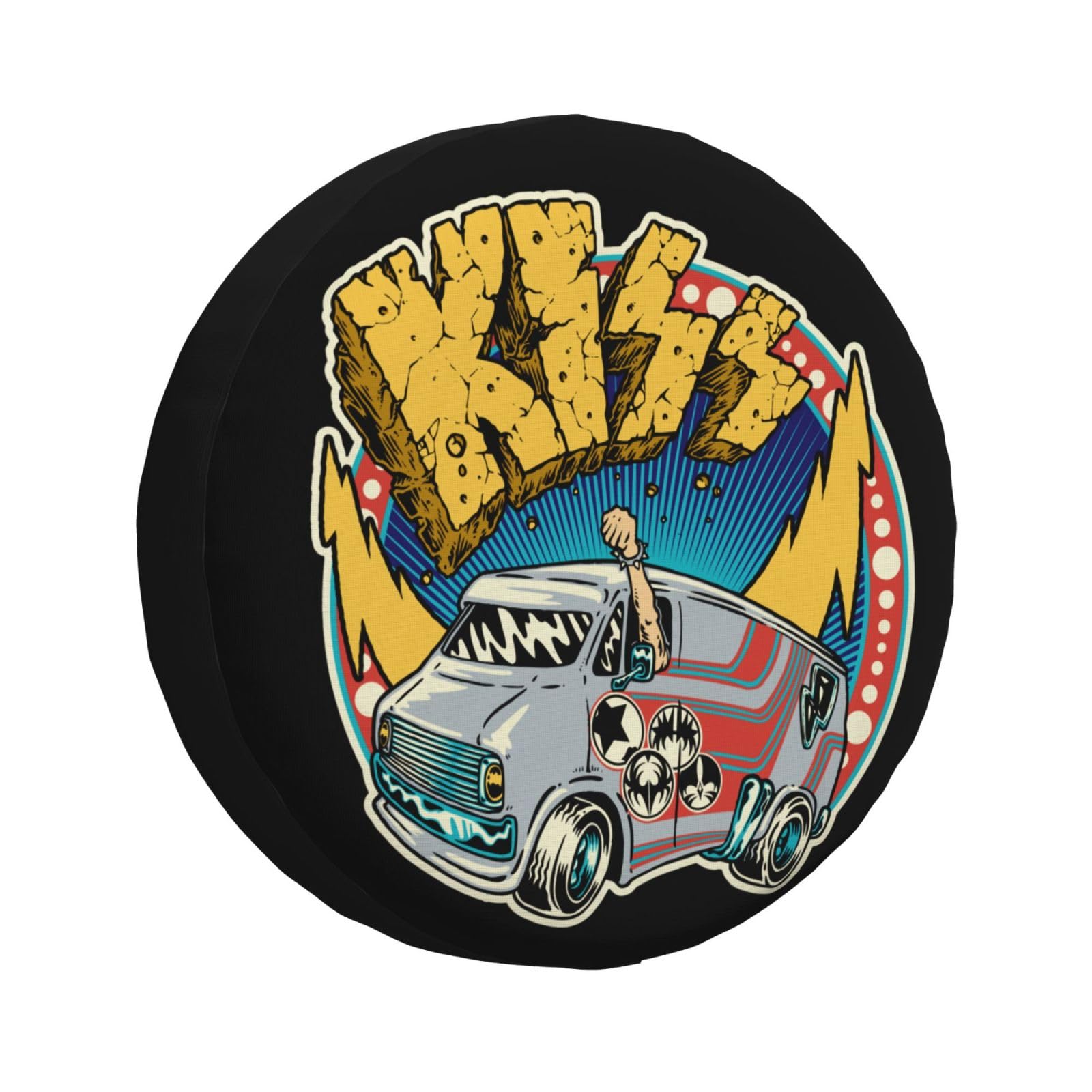 ACDC Kiss Spare Tire Cover - Universal 15 Inch Wheel Protector for RV, Truck, SUV & Trailer | Weatherproof & Durable Car Accessories | Perfect for Road Trips & Off-Road Adventures