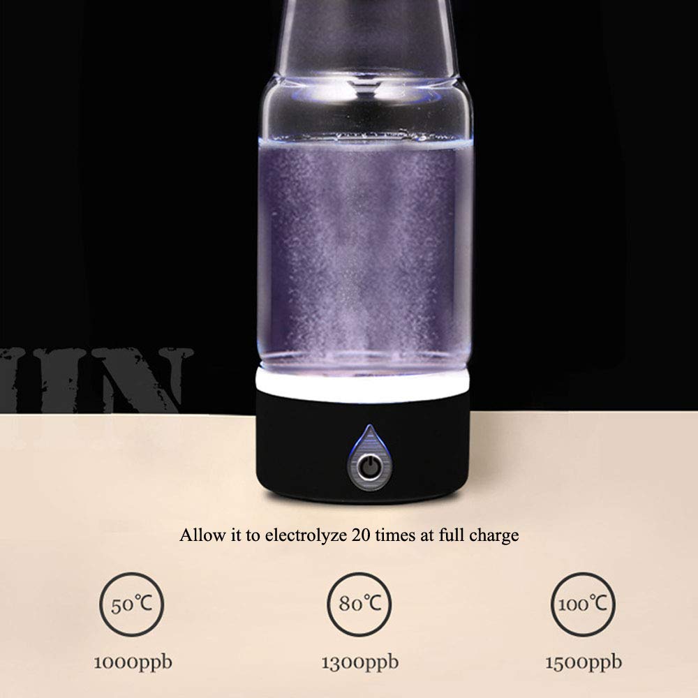 Hydrogen Water Bottle 420ml - Portable Hydrogen Water Generator & Ionizer with H2 & O2 Separation, High Purity Hydrogen Water for Health & Hydration - Perfect for Travel, Gym, and Daily Wellness