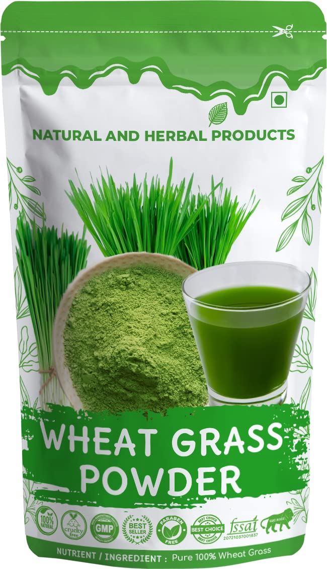 Organic Wheatgrass Powder for Hair Growth & Skin Whitening - Natural Herbal Supplement for Thicker Hair, Energy Boost & Immunity Support - 100g for Smoothies, Juices & Healthy Drinks